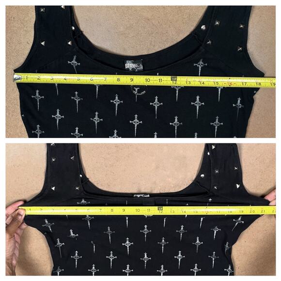 Rare Lip Service Silver Dagger 25 Years Dress Size XL Vintage Goth Gothic Y2K - Picture 13 of 16